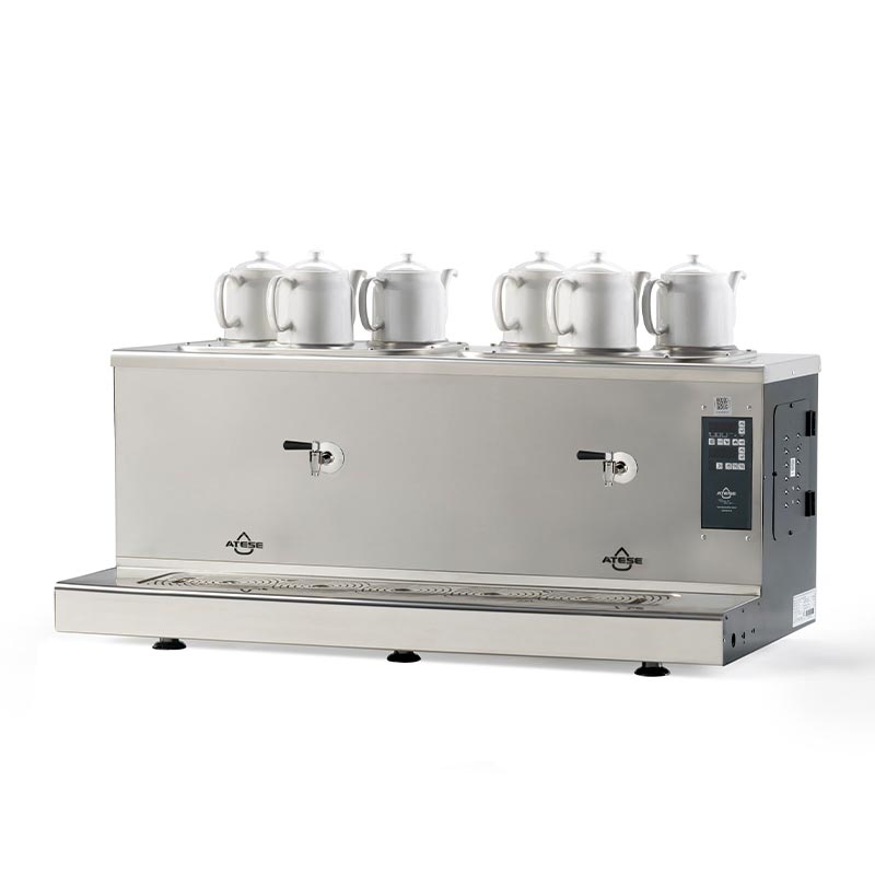 Ateşe Cappadocia Smart Plus 6 Demlikli Çay Kazanı, 30+30 L, Gaz+Elektrikli, Inox — Ateşe