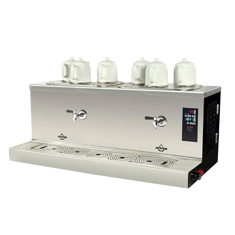 Ateşe Cappadocia Smart Plus 6 Demlikli Çay Kazanı, 30+30 L, Gaz+Elektrikli, Statik Boyalı — Ateşe