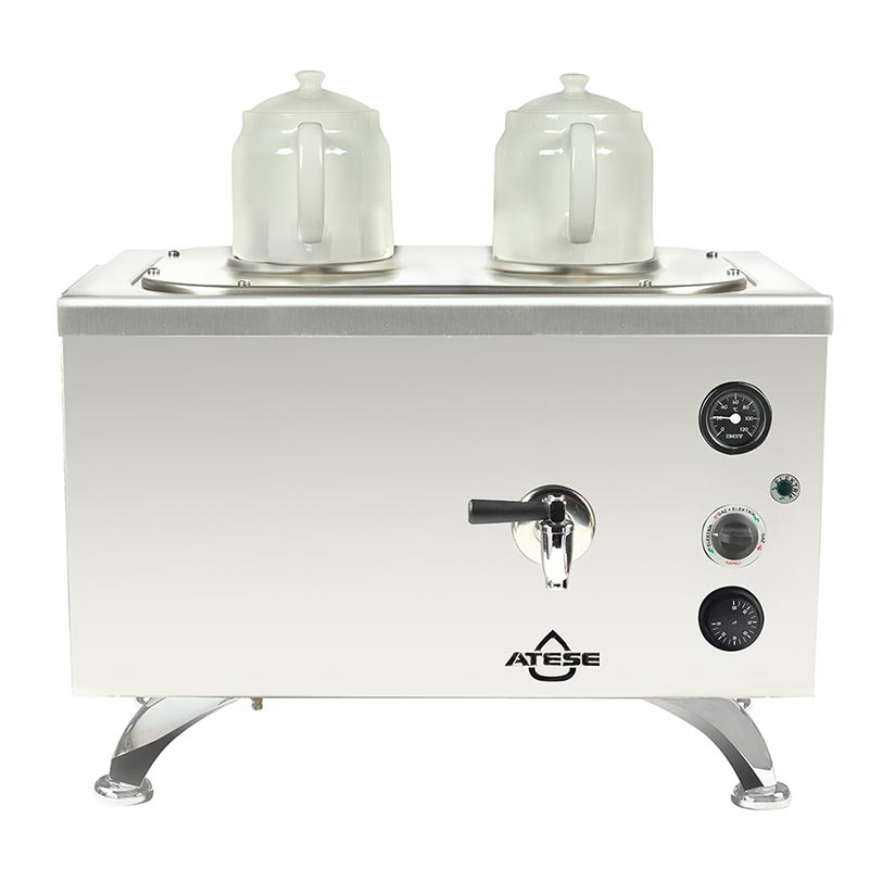Ateşe Efes Analog 2 Demlikli Çay Kazanı, Elektrikli, Inox — Ateşe — Görsel 1