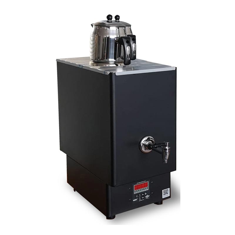 Ateşe Zeugma Dijital Çay Makinesi, 2 Demlikli, 12 L, Elektrikli, Siyah — Ateşe