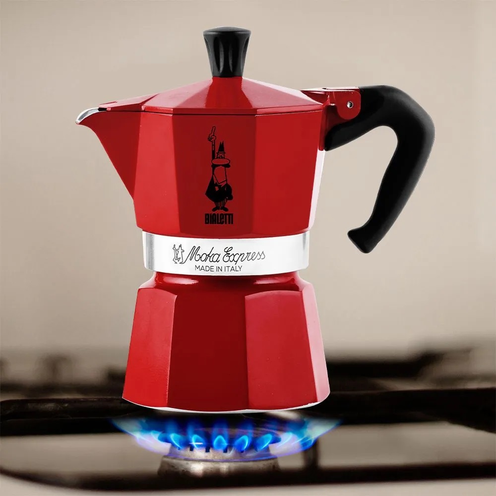 Bialetti Express Moka Pot, 6 Cup, Kırmızı — Bialetti — Görsel 5