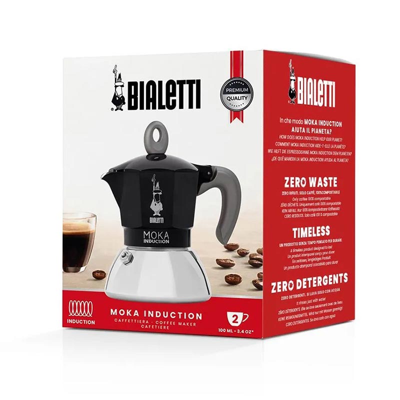 Bialetti İndüksiyon Moka Pot, 2 Cup, Siyah — Bialetti — Görsel 4