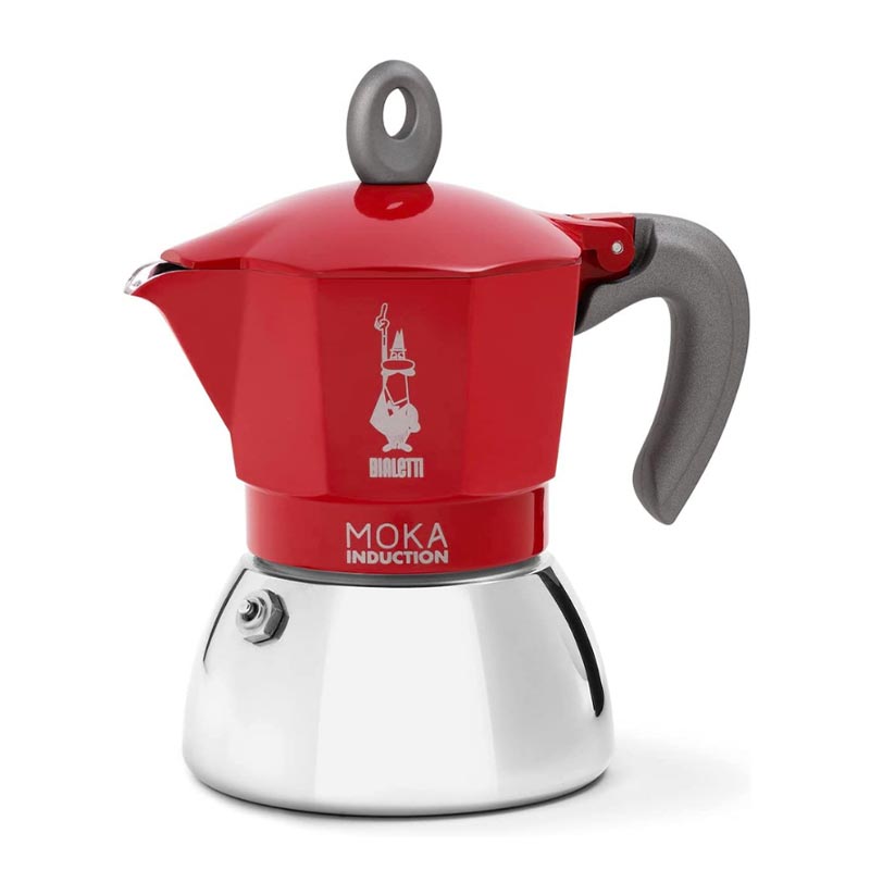 Bialetti İndüksiyon Moka Pot, 4 Cup, Kırmızı — Bialetti