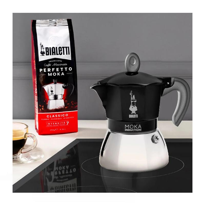 Bialetti İndüksiyon Moka Pot, 4 Cup, Siyah — Bialetti — Görsel 5