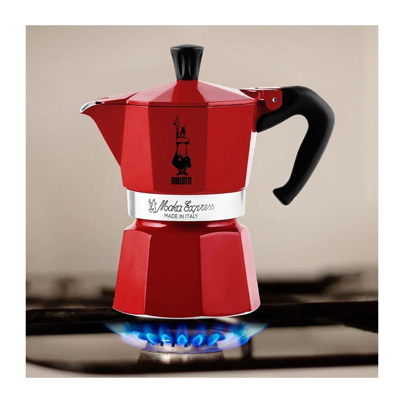Bialetti Mini Express Moka Pot, 2 Cup + 2 Espresso Fincanı, Kırmızı — Bialetti — Görsel 4