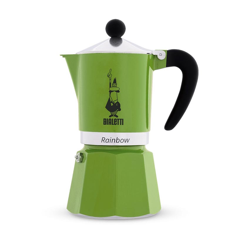 Bialetti Rainbow Moka Pot, 3 Cup, Yeşil — Bialetti
