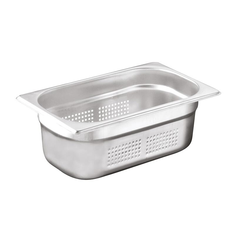 Bilge Inox GN 1/4-65 mm Paslanmaz Çelik Delikli Gastronorm Küvet — Bilge Inox