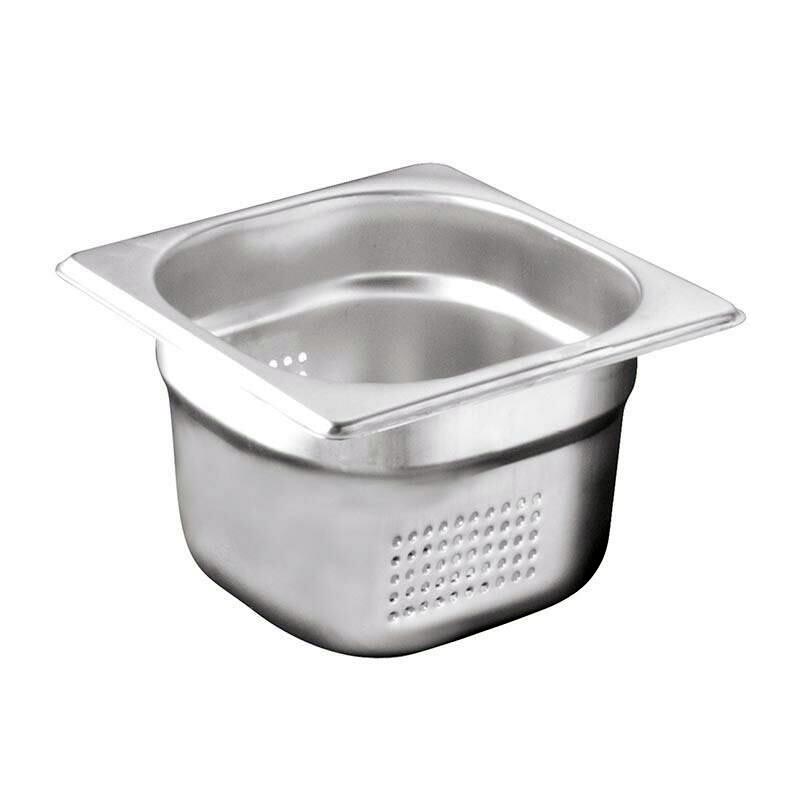Bilge Inox GN 1/6-200 mm Paslanmaz Çelik Delikli Gastronorm Küvet — Bilge Inox