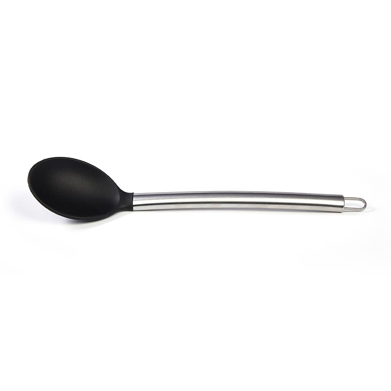 Biradlı BRD-0426 Çelik Saplı Silikon Kaşık, 35 cm, Siyah — Biradlı