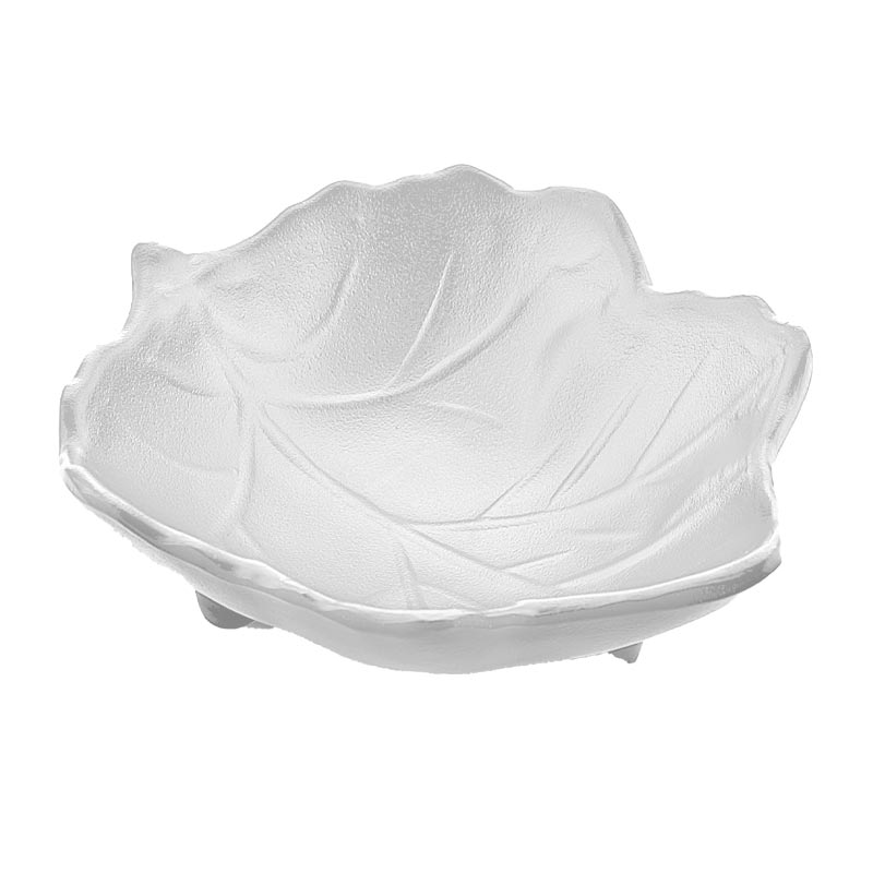 Biradlı BRD-104B Minimal Melamin Yaprak Sunum Tabağı, 10x8x3 cm, Beyaz — Biradlı