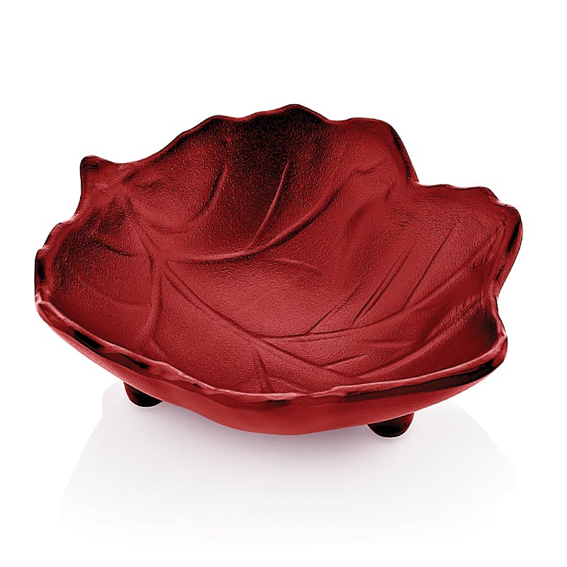 Biradlı BRD-104K Minimal Melamin Yaprak Sunum Tabağı, 10x8x3 cm, Kırmızı — Biradlı