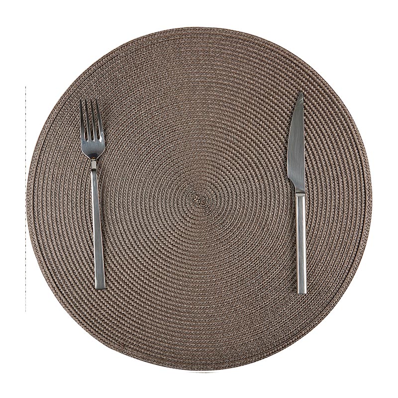 Biradlı BRD-1839 Yuvarlak PVC Amerikan Servis, 38 cm, Kahverengi — Biradlı