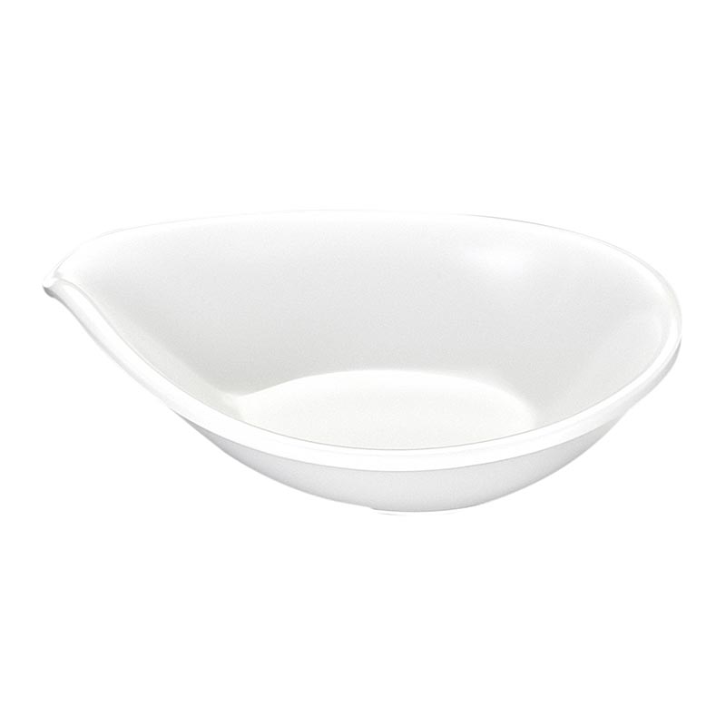 Biradlı BRD-515904 Oval Minimal Melamin Sunum Tabağı, 7x9x2 cm, Beyaz — Biradlı