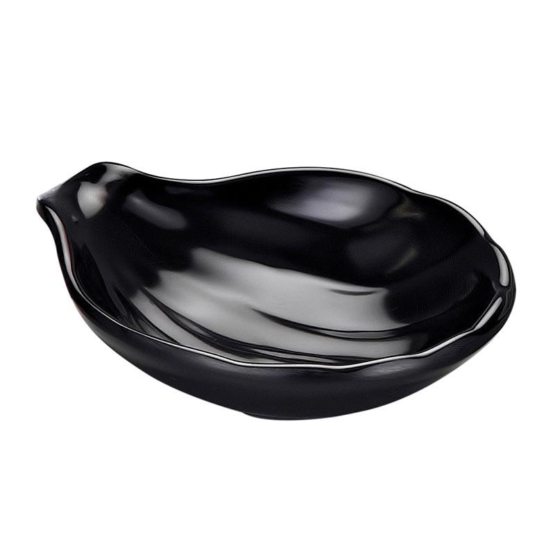 Biradlı BRD-516104 Minimal Melamin Sunum Tabağı, 8x9x2 cm, Siyah — Biradlı
