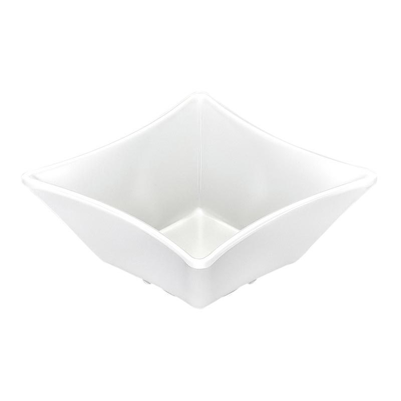 Biradlı BRD-516603 Minimal Melamin Kare Sunum Tabağı, 8x8x3.5 cm, Beyaz — Biradlı
