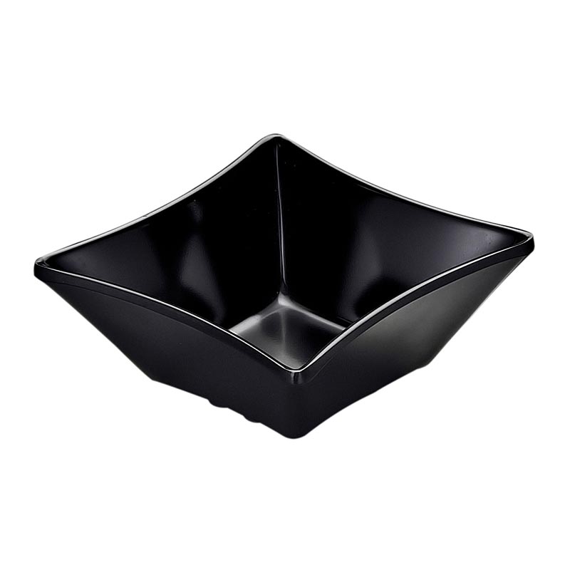 Biradlı BRD-516603 Minimal Melamin Kare Sunum Tabağı, 8x8x3.5 cm, Siyah — Biradlı
