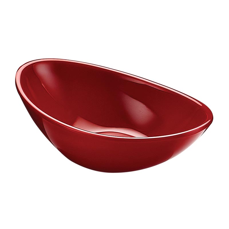 Biradlı BRD-517504 Minimal Melamin Oval Sunum Tabağı, 10x6x3 cm, Kırmızı — Biradlı