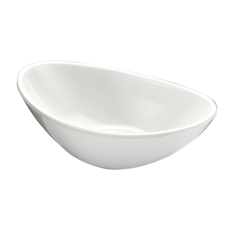 Biradlı BRD-517504 Minimal Melamin Oval Sunum Tabağı, 10x6x3 cm, Beyaz — Biradlı