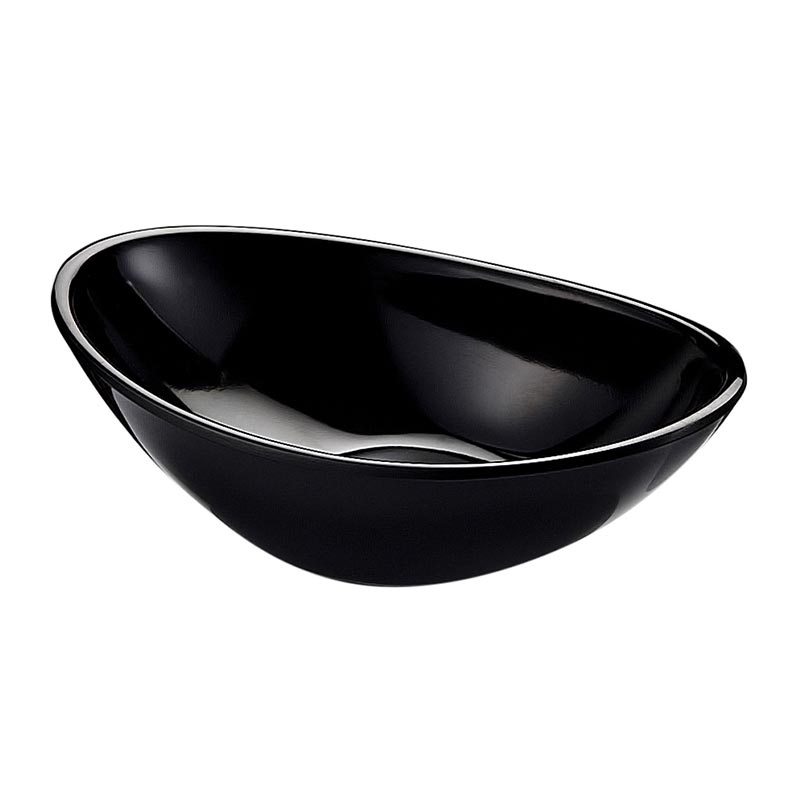 Biradlı BRD-517504 Minimal Melamin Oval Sunum Tabağı, 10x6x3 cm, Siyah — Biradlı