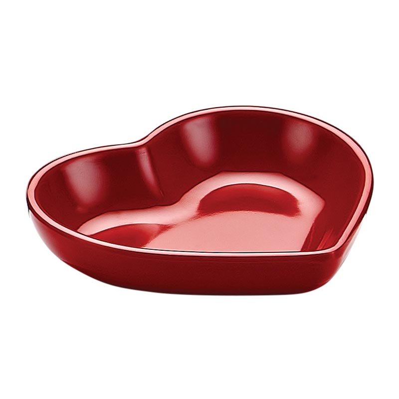 Biradlı BRD-517604 Minimal Melamin Kalpli Sunum Tabağı, 8x7x1.5 cm, Kırmızı — Biradlı