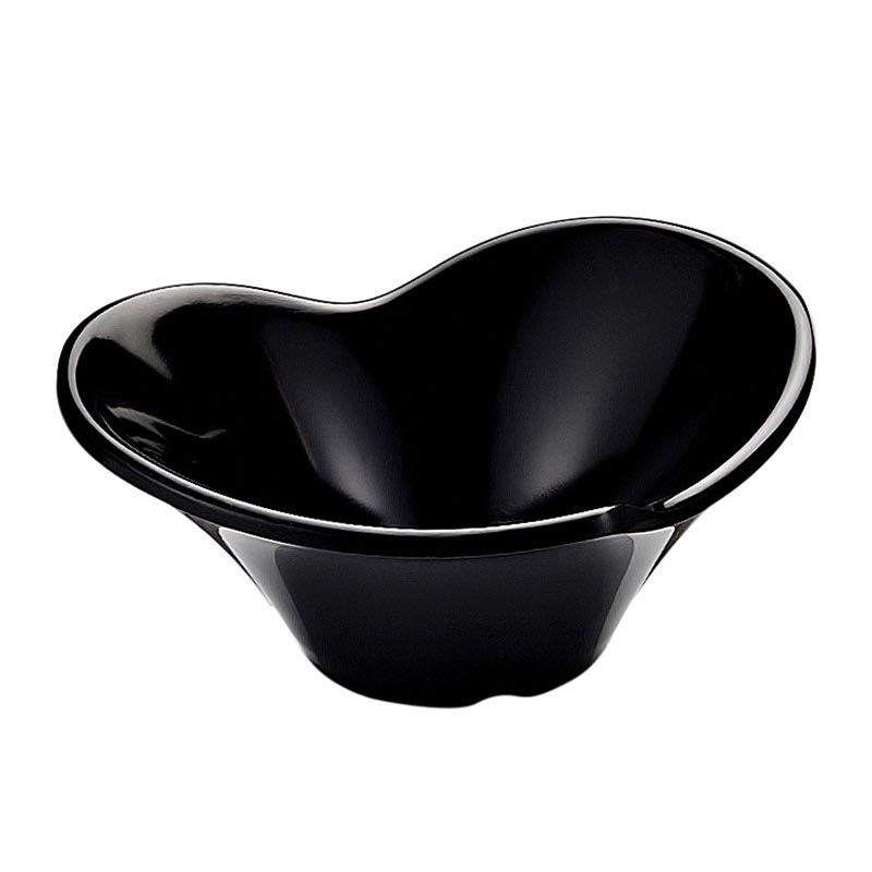 Biradlı BRD-517803 Çiçek Melamin Sunum Tabağı, 8x7x3 cm, Siyah — Biradlı