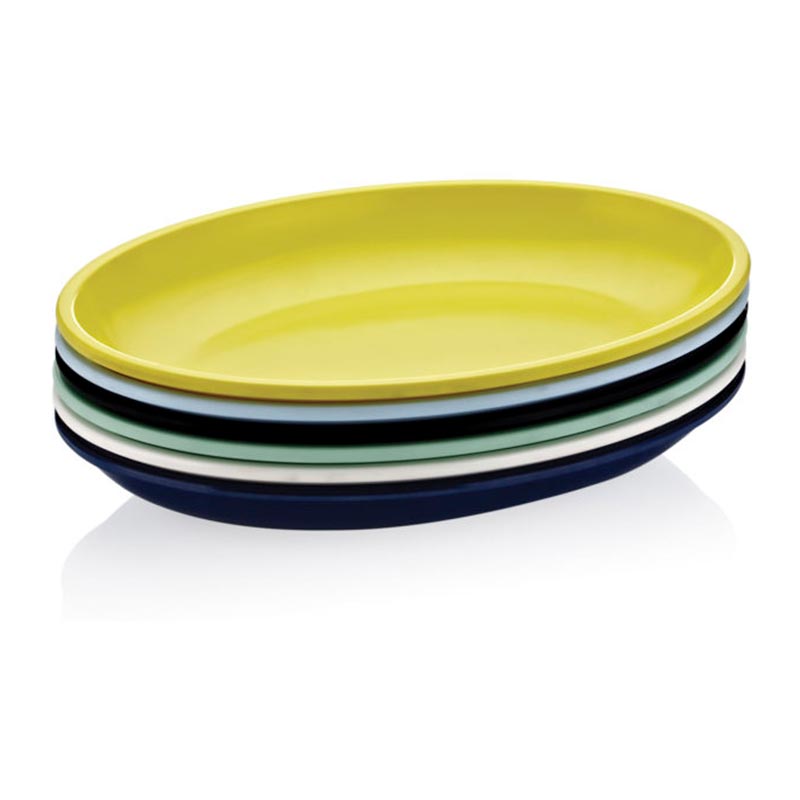 Biradlı FTS-1957 Oval Melamin Sunum Tabağı, 48x35 cm, Sarı — Biradlı