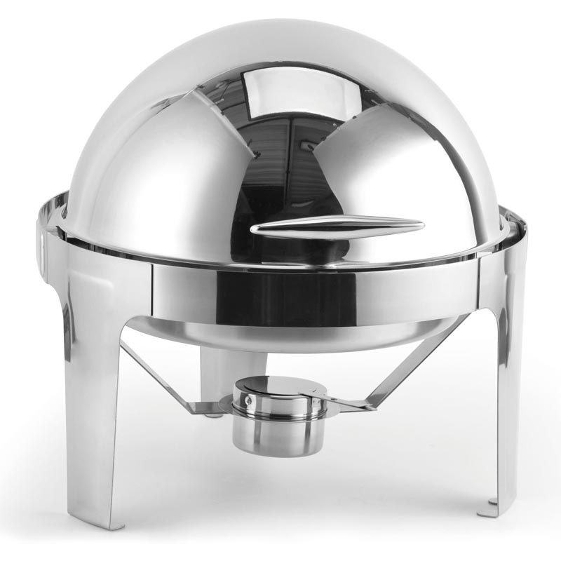 Biradlı Groovy GRV-3008 Rolltop Yuvarlak Chafing Dish, 6 L, Jel Yakıtlı — Biradlı