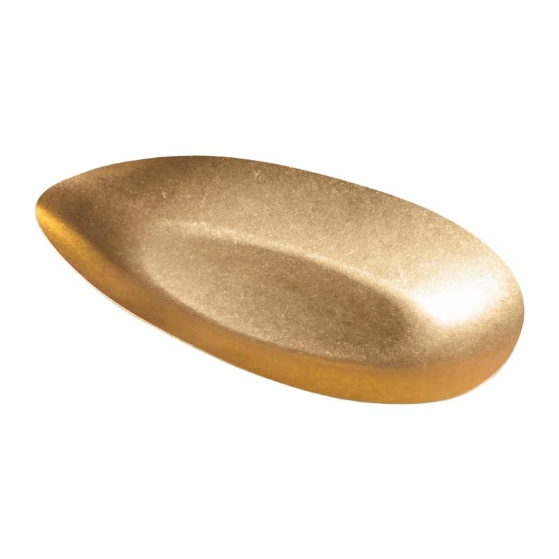 Biradlı Groovy GRV-R241001 Açık Büfe Retro Sunum Tabağı, 30x14.5x3.3 cm, Altın — Biradlı