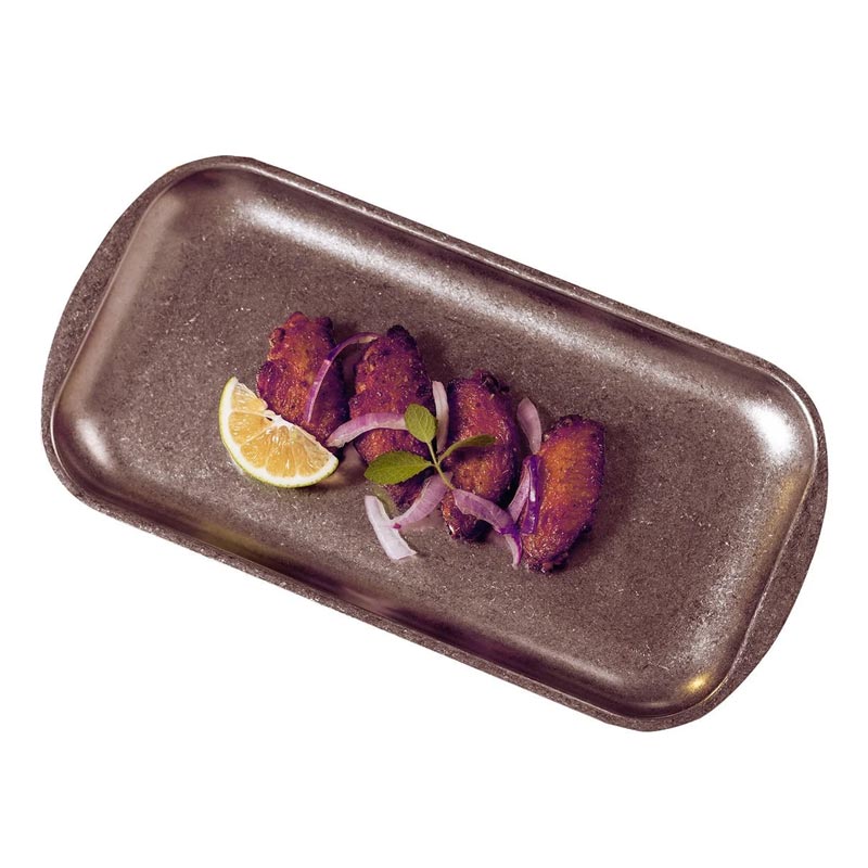 Biradlı Groovy GRV-R241005 Açık Büfe Retro Sunum Tabağı, 37x20x1.5 cm, Bakır — Biradlı