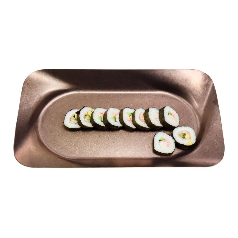 Biradlı Groovy GRV-R241020 Açık Büfe Retro Sunum Tabağı, 34.5x20x3.5 cm, Bakır — Biradlı