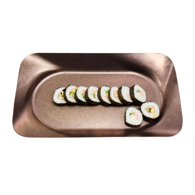 Biradlı Groovy GRV-R241021 Açık Büfe Retro Sunum Tabağı, 40x24x4 cm, Bakır — Biradlı