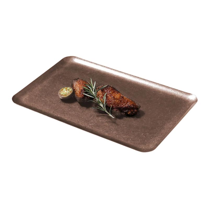 Biradlı Groovy GRV-R241026 Açık Büfe Retro Sunum Tabağı, 30x20 cm, Bakır — Biradlı