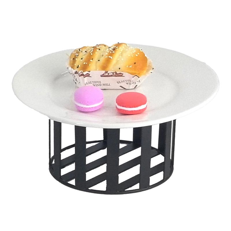 Biradlı Groovy GRV-Y16-01 Yuvarlak Metal Tabak Yükseltici, 16x10 cm, Siyah