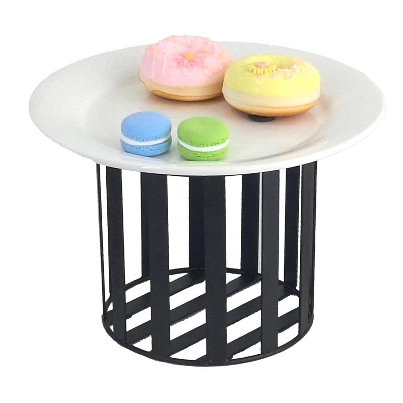 Biradlı Groovy GRV-Y16-02 Yuvarlak Metal Tabak Yükseltici, 16x15 cm, Siyah