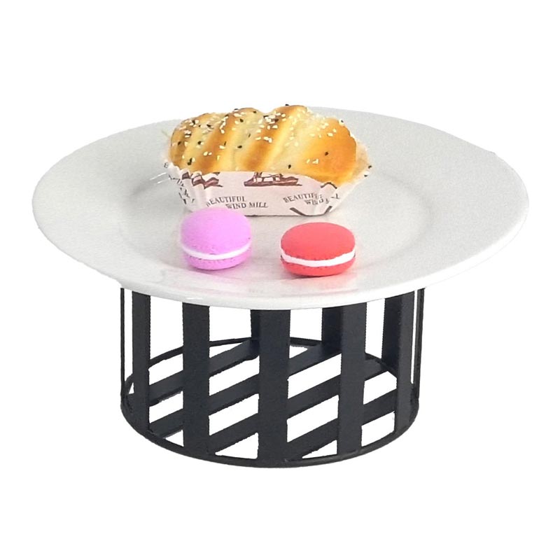 Biradlı Groovy GRV-Y20-01 Yuvarlak Metal Tabak Yükseltici, 20x10 cm, Siyah