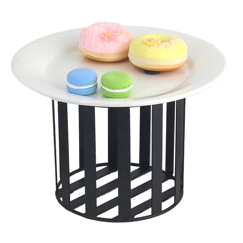 Biradlı Groovy GRV-Y20-02 Yuvarlak Metal Tabak Yükseltici, 20x15 cm, Siyah