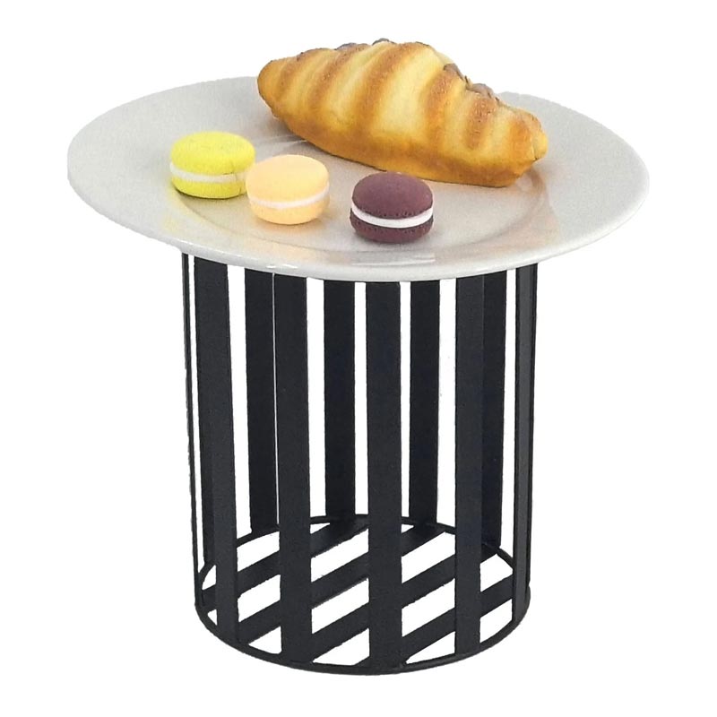 Biradlı Groovy GRV-Y20-03 Yuvarlak Metal Tabak Yükseltici, 20x20 cm, Siyah