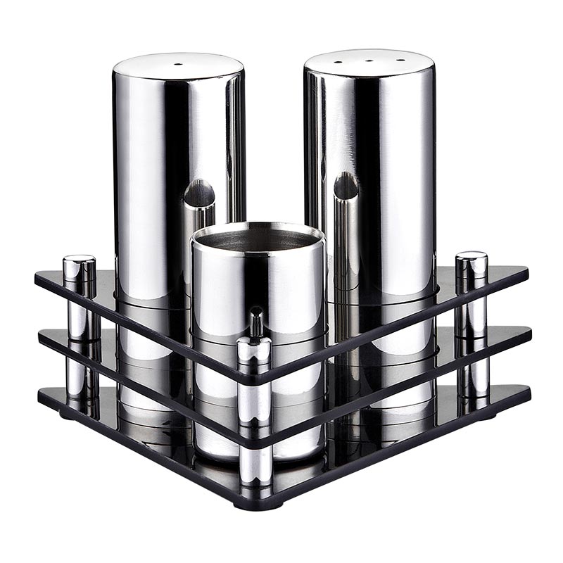 Biradlı GRV-01 Üçgen Parlak Tuzluk Takımı, 3'lü — Biradlı