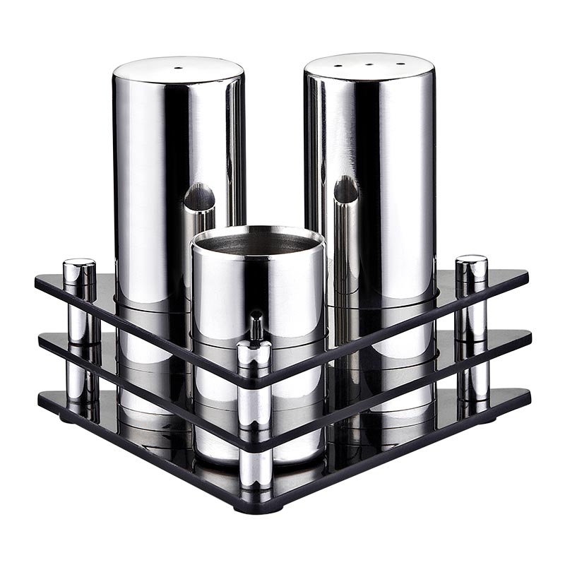 Biradlı GRV-02 Yuvarlak Parlak Tuzluk Takımı, 3'lü — Biradlı