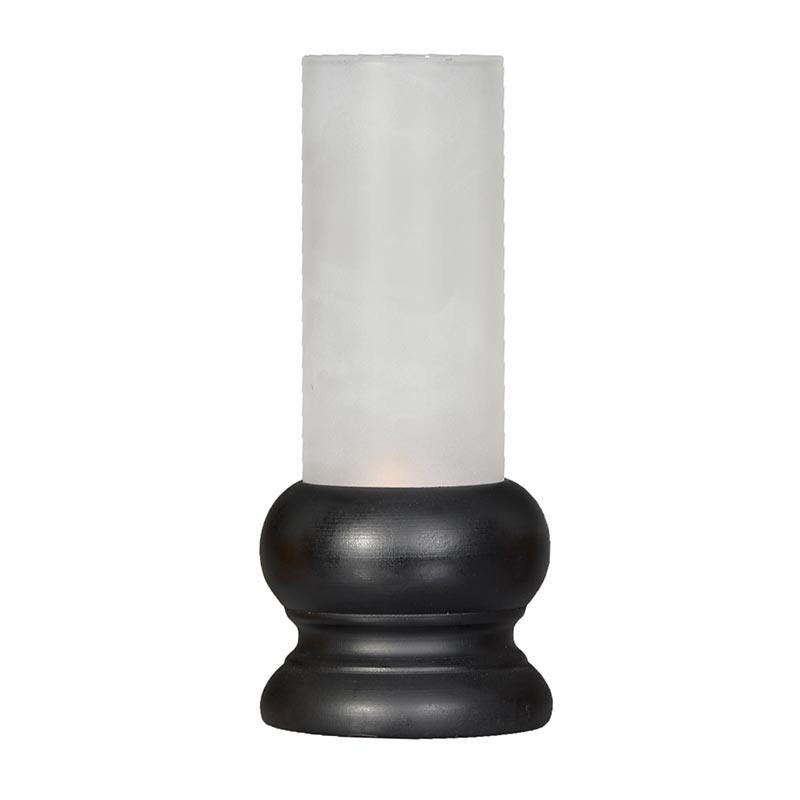 Biradlı GRV-1861 Ahşap Şamdan, 16.5 cm, Siyah — Biradlı