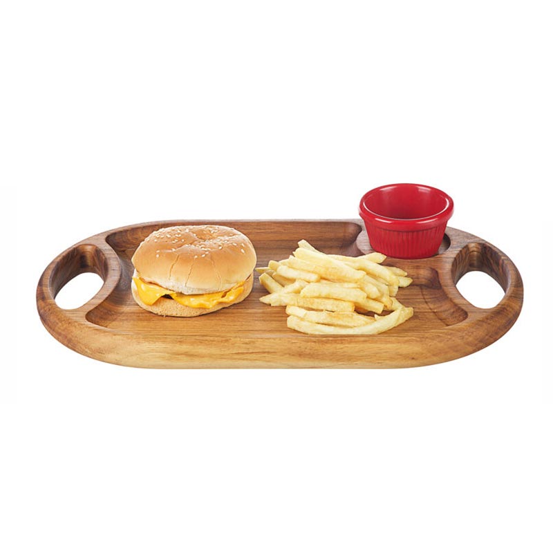 Biradlı GRV-1883 Hamburger Sunum Tahtası, 35x20 cm, Ceviz — Biradlı