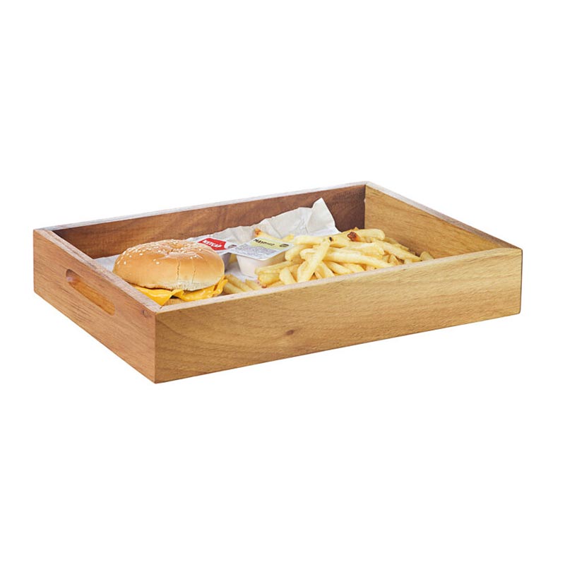 Biradlı GRV-1885 Hamburger Sunum Kasası 33x23 cm, Ceviz — Biradlı