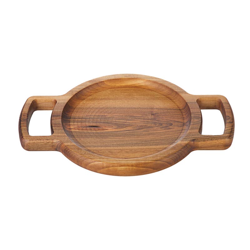 Biradlı GRV-1890 Çift Kulplu Sunum Tahtası, 34x24 cm, Ceviz