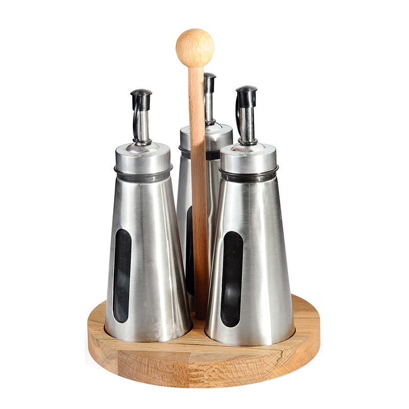 Biradlı GRV-2414 Ahşap Yağlık Standı, 3'lü, 150 cc — Biradlı