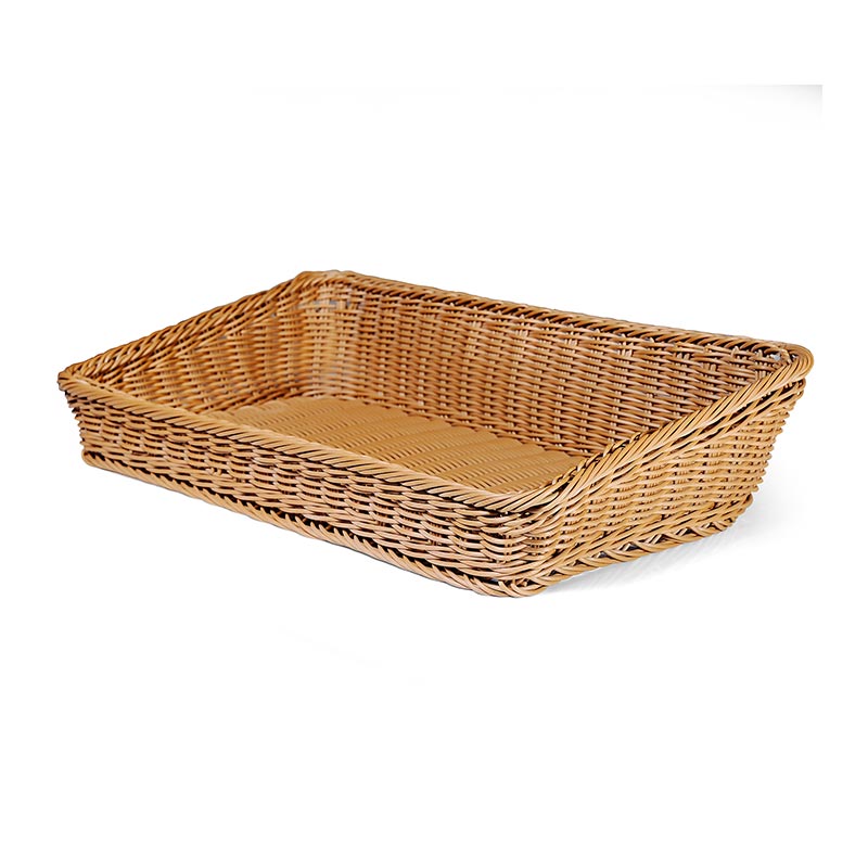 Biradlı GRV-2419 Dikdörtgen Plastik Sunum Sepeti, 50x50x5/10 cm — Biradlı