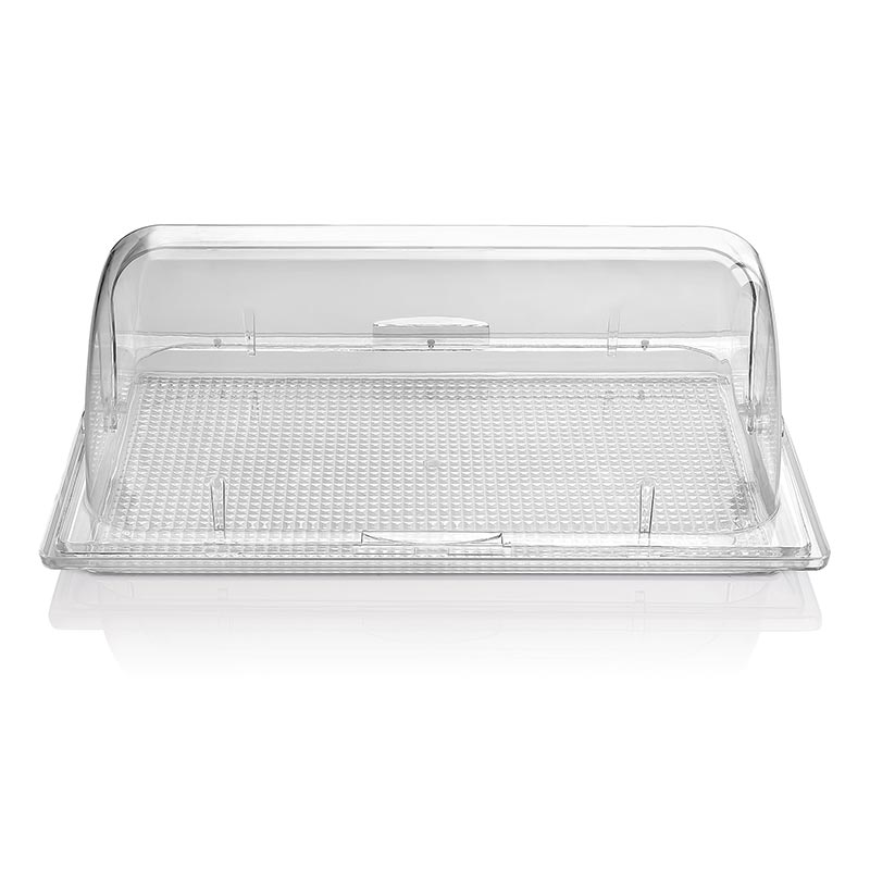Biradlı GRV-73 Dikdörtgen Rolltop Polikarbon Teşhir Standı, 54x33x24 cm — Biradlı