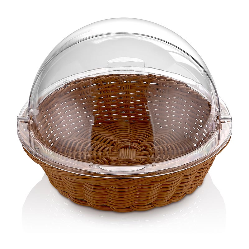 Biradlı GRV-78 Sepetli Yuvarlak Polikarbon Rolltop Teşhir Standı, 41x30 cm — Biradlı