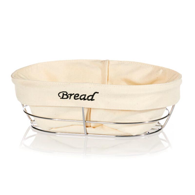 Biradlı HW-186B Oval Bezli Ekmek Sepeti, 26x17 cm — Biradlı