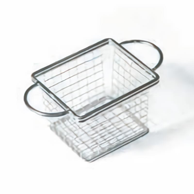 Biradlı ST-05 Çift Kulplu Dikdörtgen Patates Sunum Sepeti, 10x8.5x6.5 cm — Biradlı