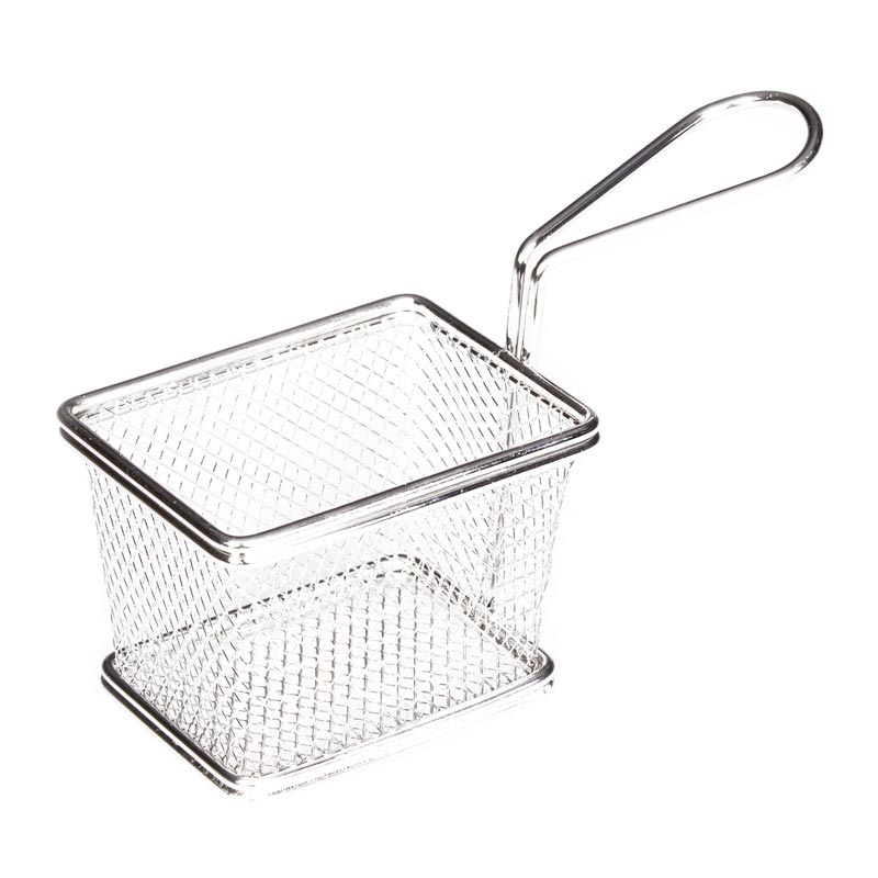 Biradlı YQ-03 Kare Patates Sunum Sepeti, 10x7.5x7.5 cm — Biradlı